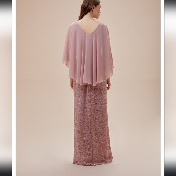 Oleg Casini Dusty Pink Mother Of The Bride Or Groom Gown With Shawl Size 6 - Picture 2 of 13